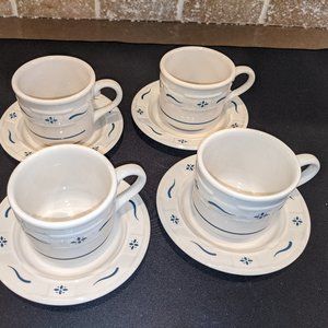 Longaberger Cup and Saucer Sets -4 total